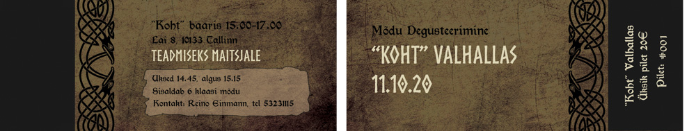 ürituse pilet kujundus